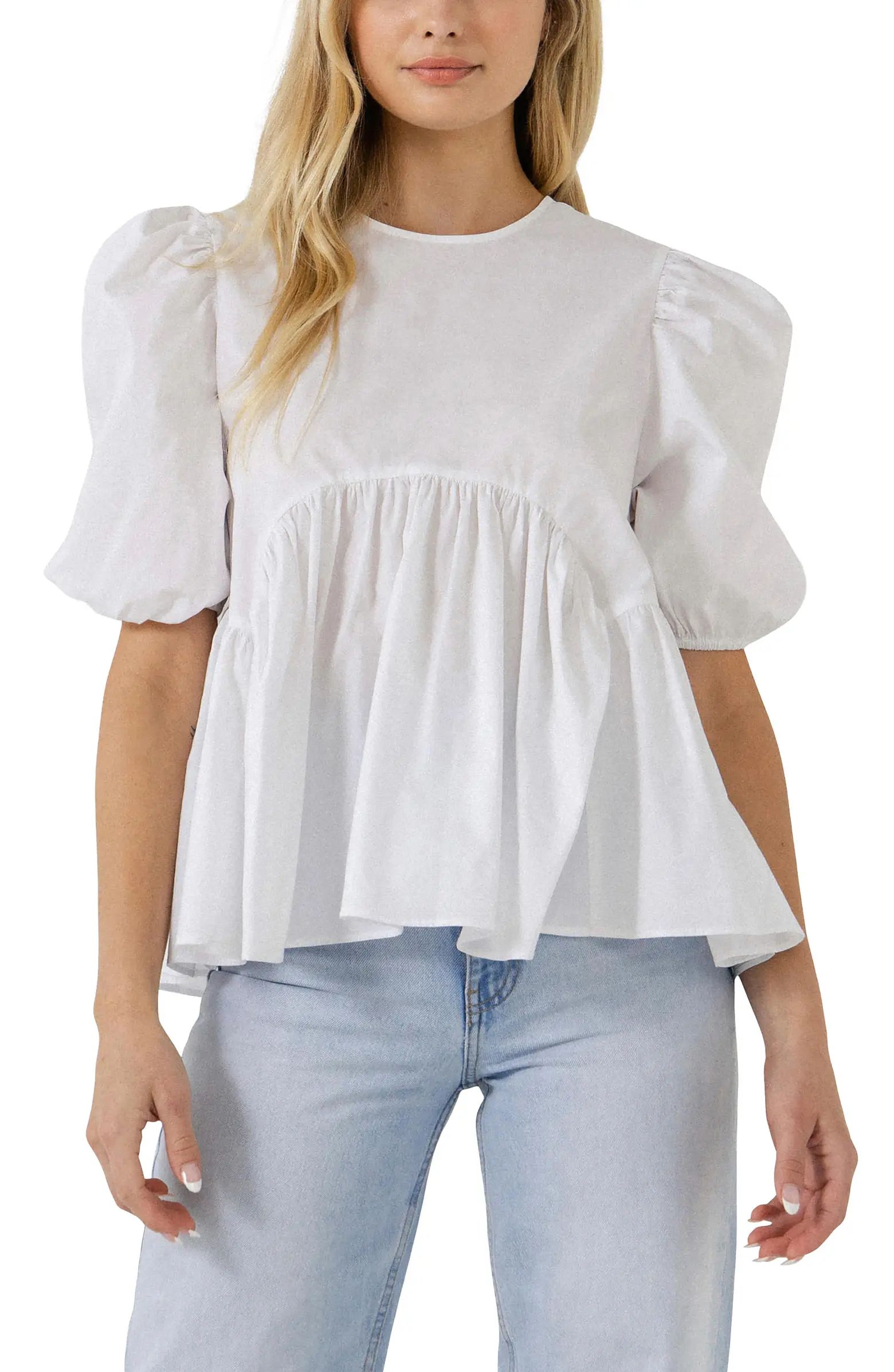 English Factory Cotton Babydoll Top | Nordstrom | Nordstrom