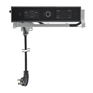 Blade Duo In-Drawer 15 Amp Indoor 5-15 Surface Mount Single Outlet with 2 AC Outlets 2 USB-C (PD) 4 USB-A, Black | The Home Depot