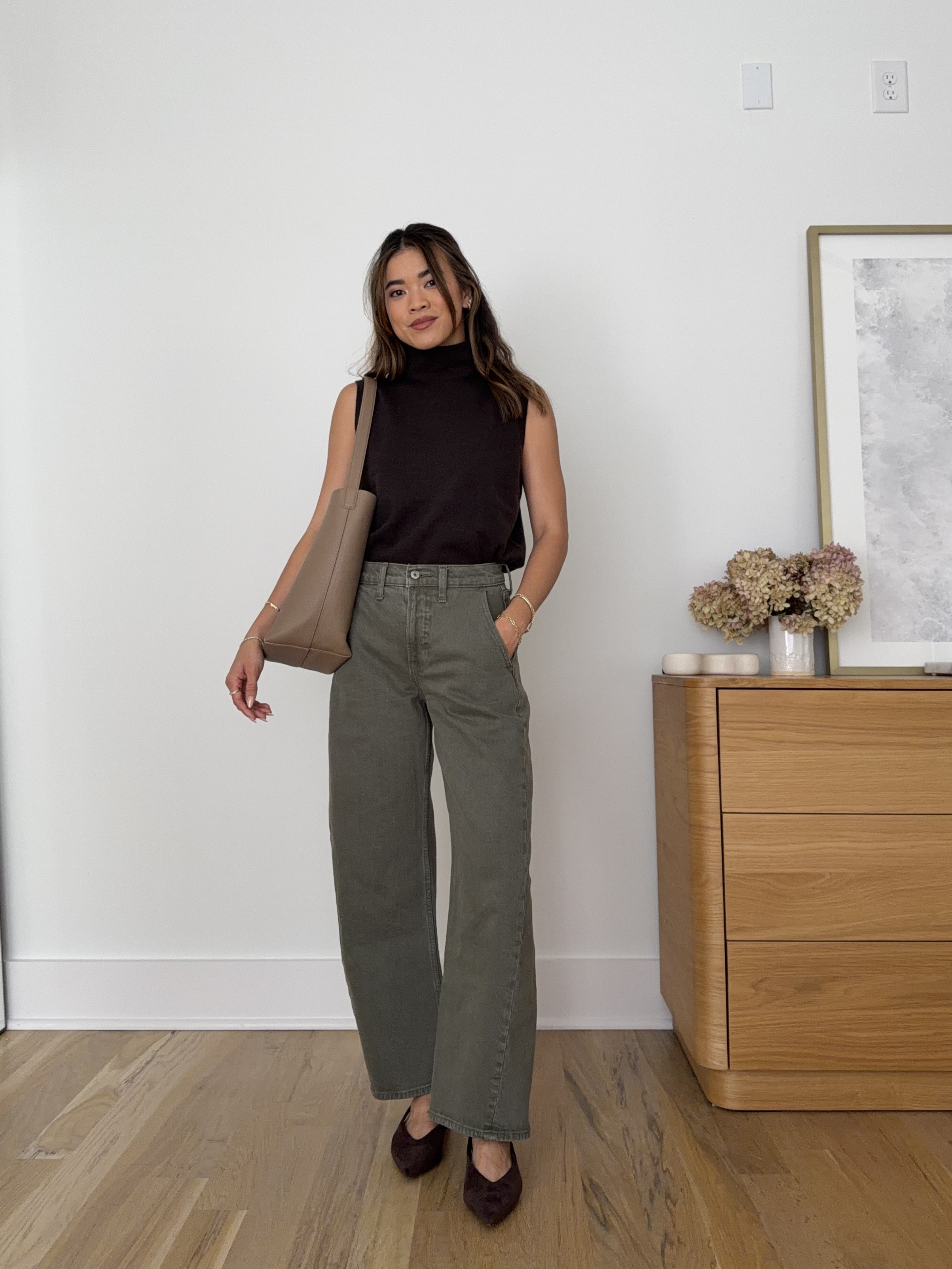 Workwear outfit inspo. I love these @abercrombie jeans.

Sizing info:
-Aritzia Bare Cashmere Opus Mockneck (2XS in Cacao Nib) 
-Abercrombie High Rise barrel Jean (Size 24 Short in Olive)

transition tops, autumn tops, early fall tops, petite fashion, mom outfit, mom style, petite pants, petite outfit ideas, petite outfits, best pants for petite, petite denim, fall style, autumn outfits, barrel jeans for petite, Abercrombie denim for petite, Best Jeans from Abercrombie for Petite, Aritzia tops, turtleneck tank top

#LTKootd #LTKSeasonal #LTKPetite
