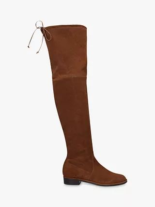 Stuart Weitzman Lowland Suede Knee High Boots, Brown | John Lewis UK