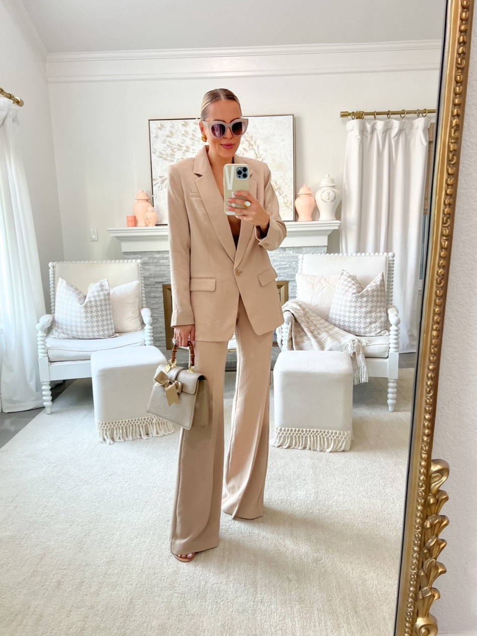 Express neutral suit. Oversized blazer. Mme mink bag  

#LTKunder100 #LTKitbag #LTKstyletip