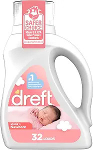 Dreft Stage 1 Newborn Baby Liquid Laundry Detergent, Gentle on Sensitive Skin, HE Compatible, 32 ... | Amazon (US)