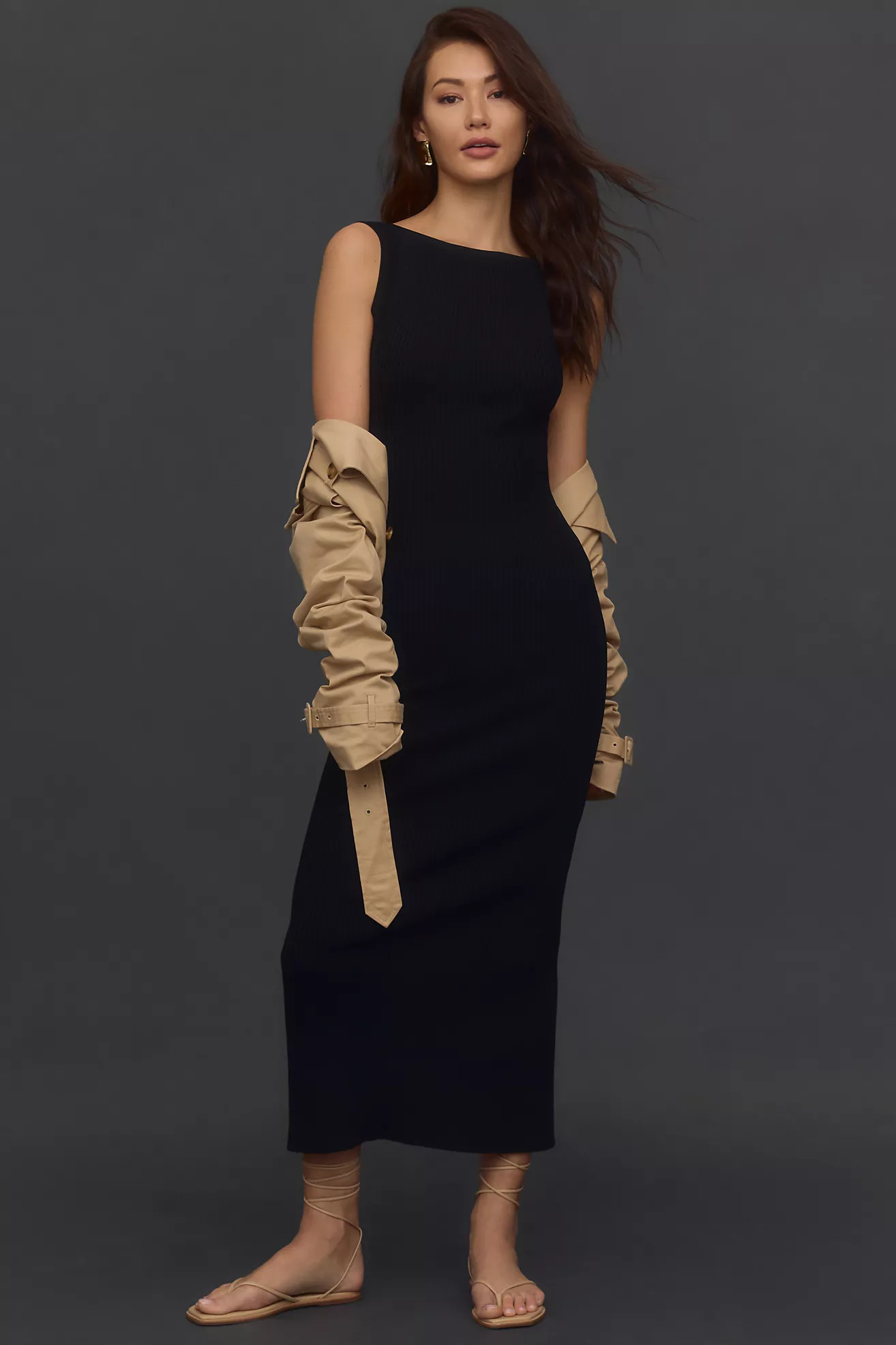 Good American Rib Scoop-Back Midi Dress | Anthropologie (US)