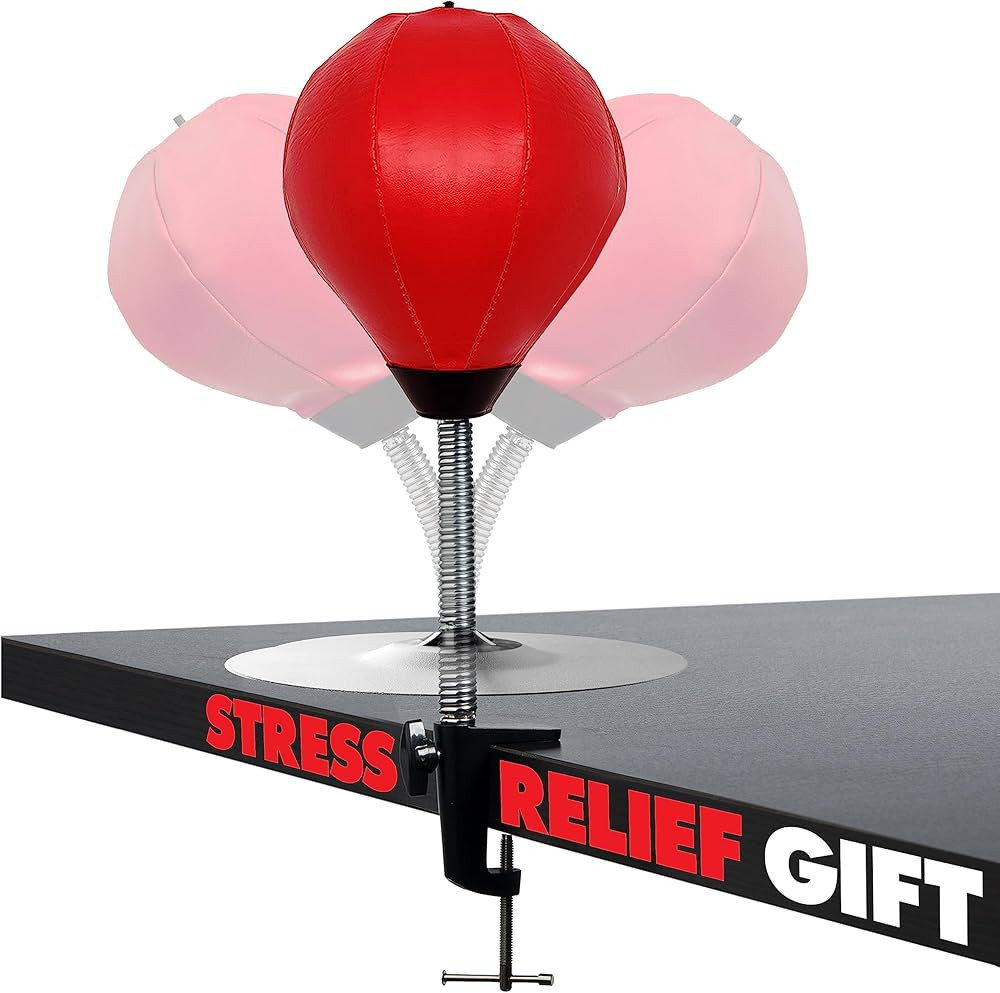 Stress Relief Desktop Punching Bag I Comes with Desk Clamp and Extra Strong Suction Cup | Amazon (US)