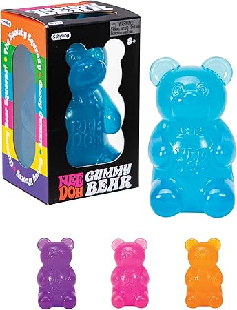 Schylling NeeDoh Gummy Bear - Sensory Fidget Toy with Jelly-Like Filling - 3.5" Tall - Colors May... | Amazon (US)