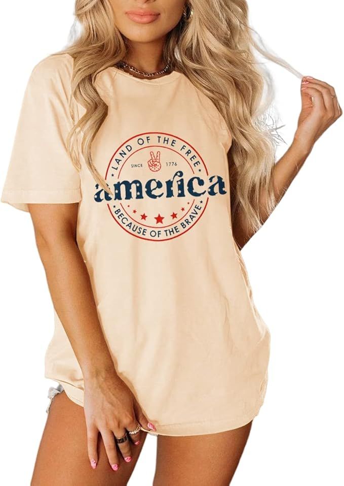 CM C&M WODRO Women's America Graphic T Shirt 4th of July Memorial Day Shirt USA Patriotic Casual ... | Amazon (US)