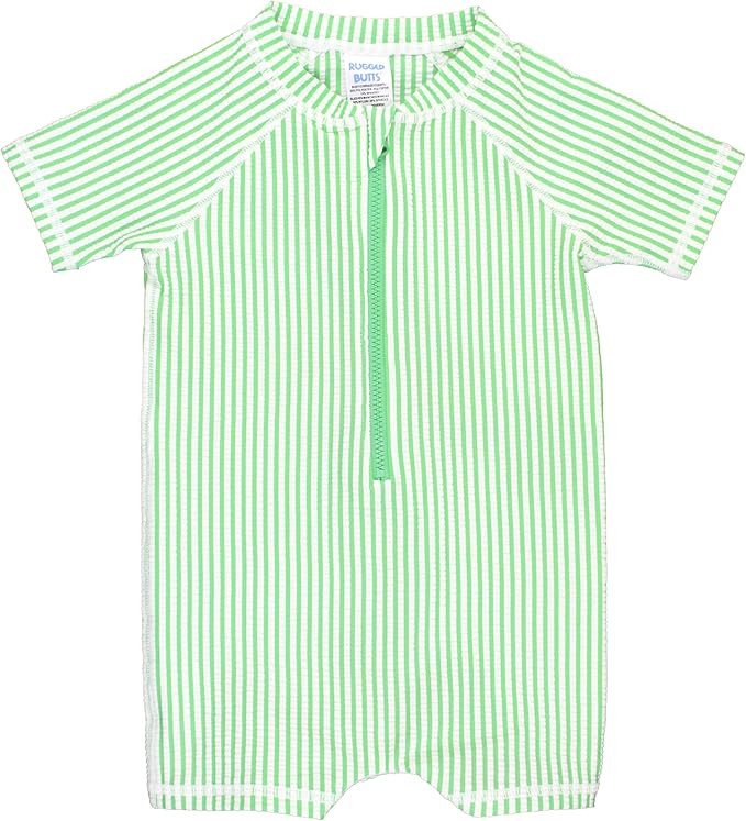 RUGGEDBUTTS Baby/Toddler Boy Swimsuit, One Piece Zipper Rash Guard Sunsuit with UPF 50+ Sun Prote... | Amazon (US)