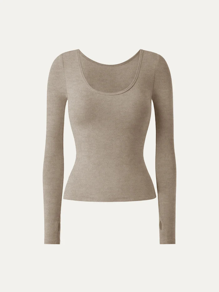 Essential Lyocell Cashmere Multi-Wear Long Sleeve Top with Thumbholes | OGLmove