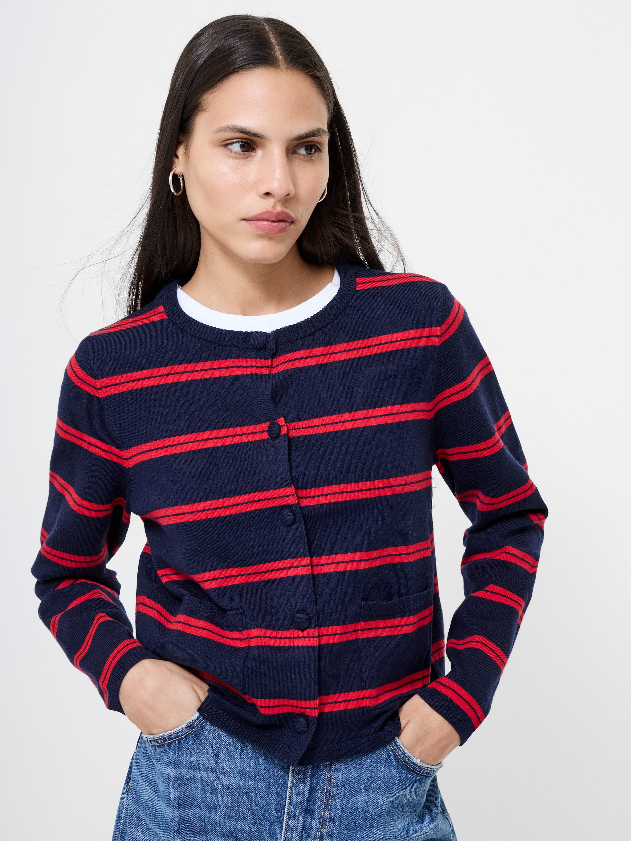 Padma Fine Knit Striped Cardigan | French Connection (US)