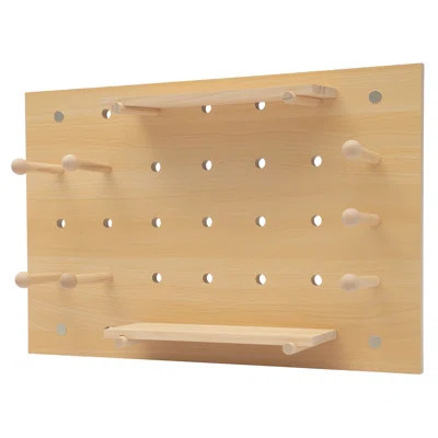 23.62*15.75Inch Wall Mounted Wooden Rectangular Pegboard Panel Kits Display Board | Wayfair North America