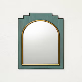 24" x 30" Wood and Brass Wall Mirror Blue - Opalhouse™ designed with Jungalow™... | Target