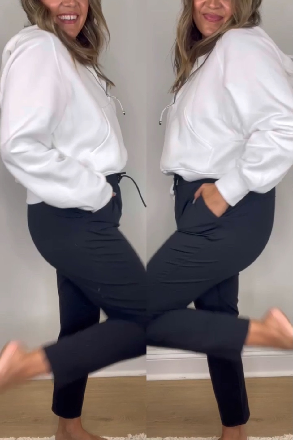Lululemon vs Amazon pants! Lululemon scuba hoodie lookalike. In a large sweatshirt and pants. 

#LTKmidsize #LTKunder100 #LTKfitness