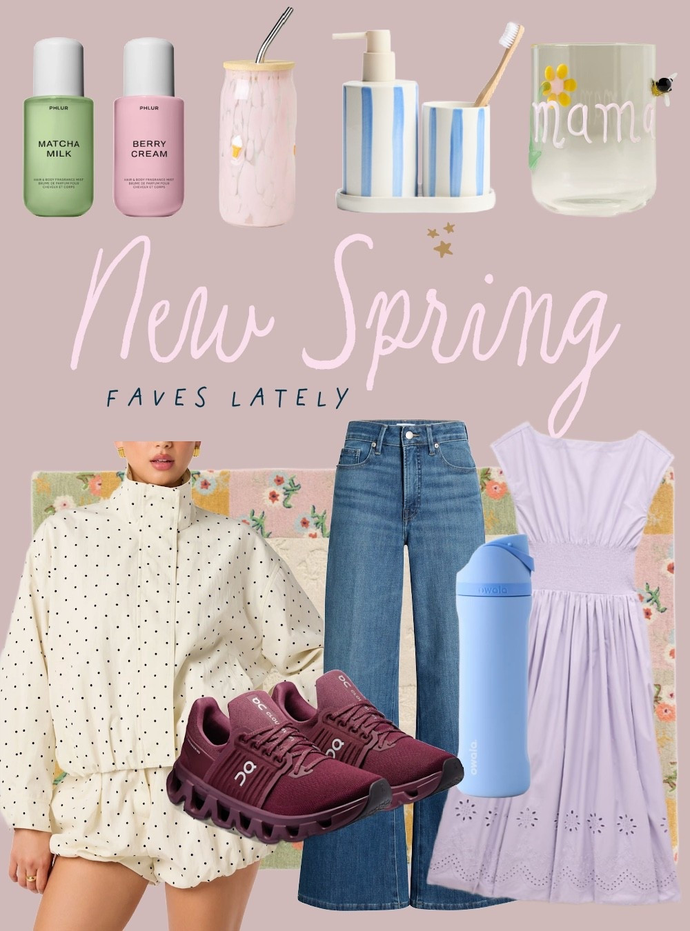 NEW spring arrivals! ⭐️💖

Lavender dress 
Polka dot jacket 
Mother’s Day gifts 
On cloud sneakers 
Good American jeans 
Owala 

#LTKootd #LTKSpringSale #LTKgrwm