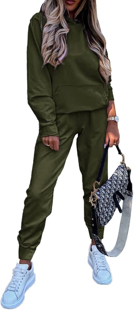 BTFBM Women Two Piece Outfits Long Sleeve Hoodies Casual Sweatpants Active Joggers Pants Tracksuit L | Amazon (US)