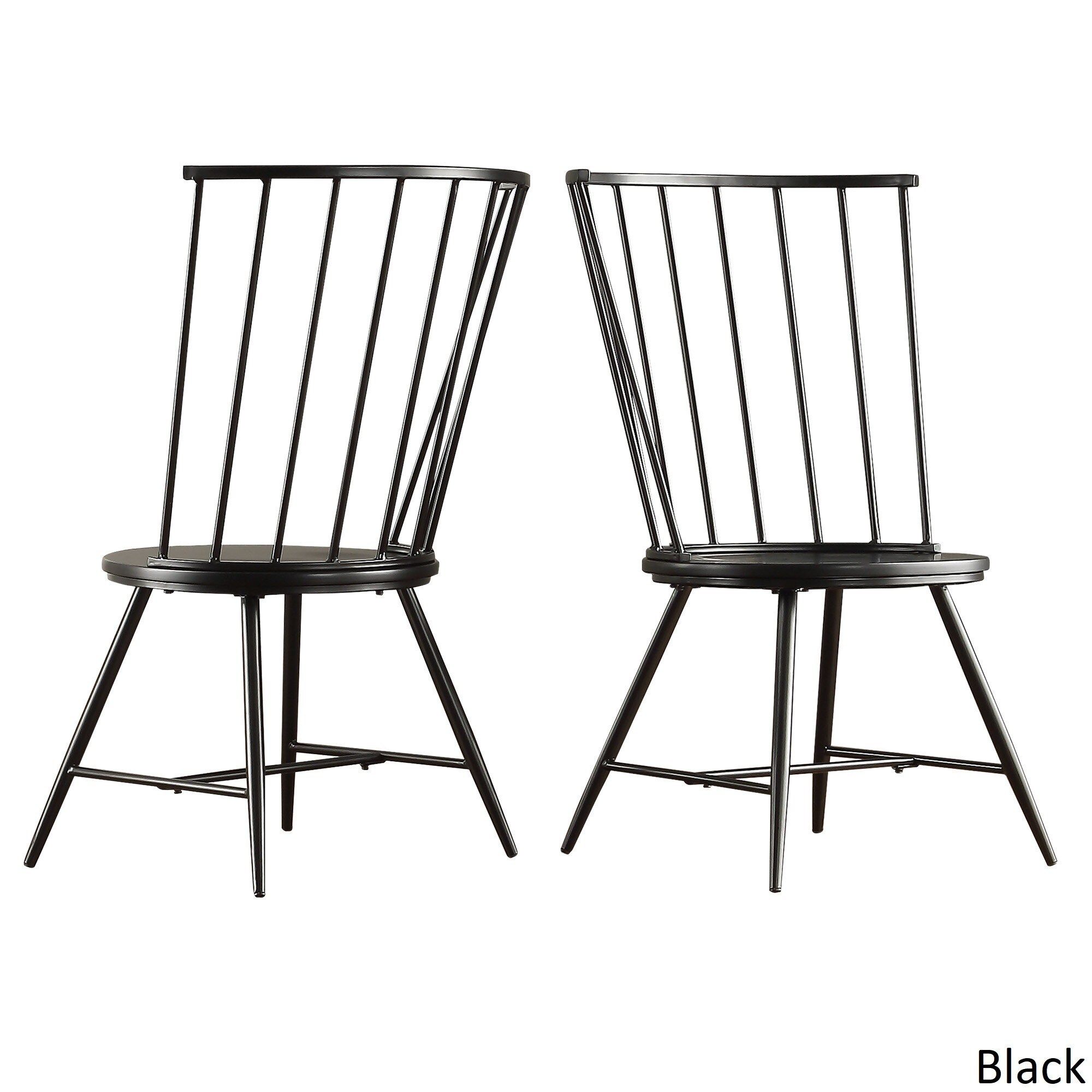 Truman High Back Windsor Classic Dining Chair (Set of 2) by iNSPIRE Q Modern - Black | Bed Bath & Beyond