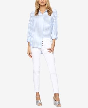 Sanctuary Striped Back-Tie Boyfriend Shirt | Macys (US)