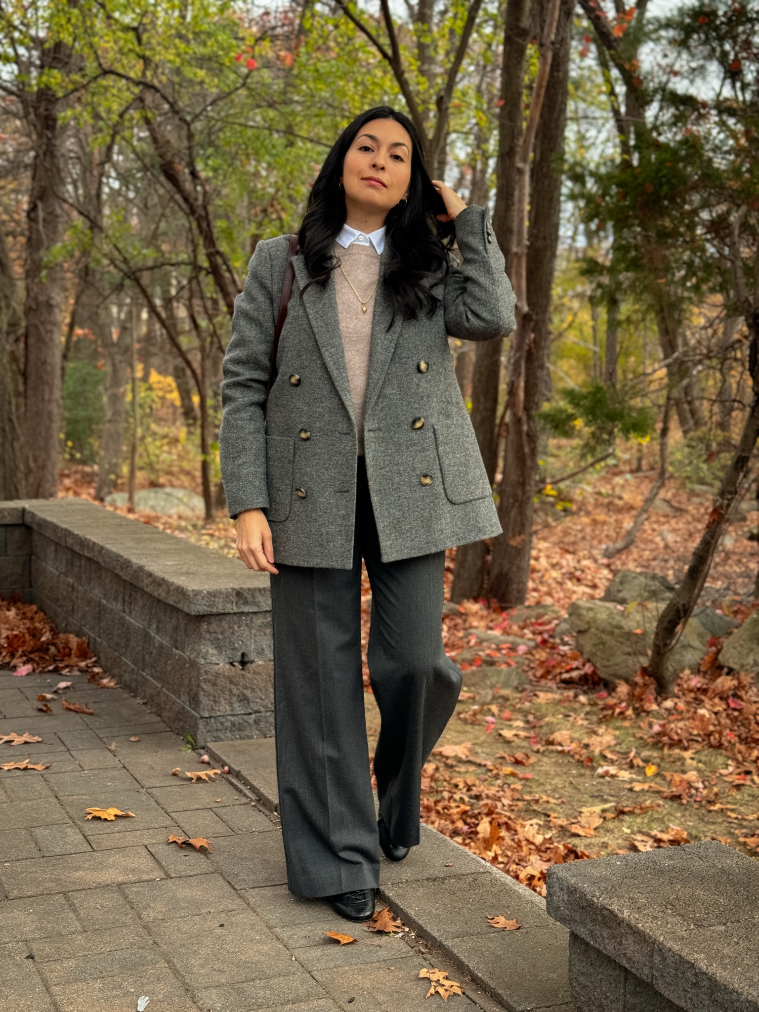 Michelle Jacket size is 34 
Giacomo trousers 34 
Sweater old from The Curated 

#LTKSeasonal #LTKStyleTip