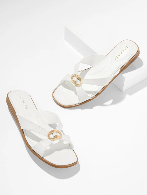 Eva Ornament Vachetta Micro Wedge Sandals | Talbots