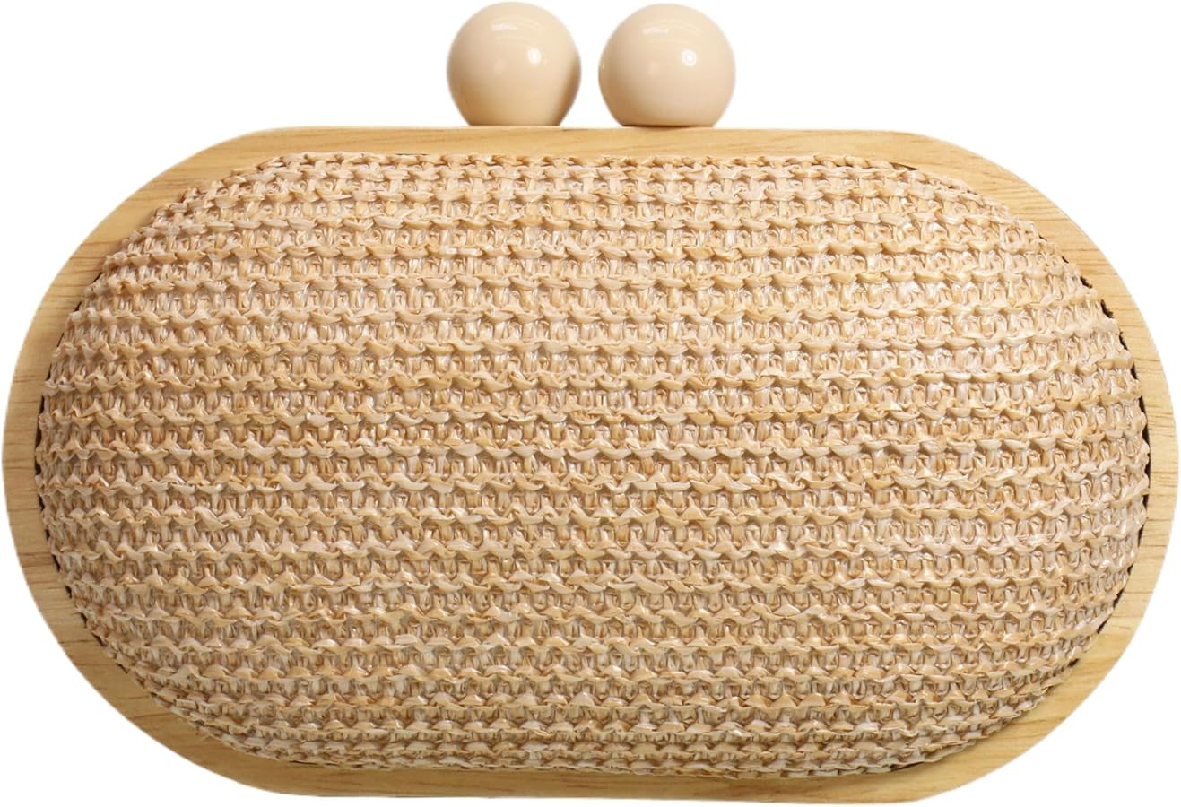 UMREN Straw Clutch Handbags Women Beach Crossbody Hand-woven Summer Purse Wallet Top handle Eveni... | Amazon (US)