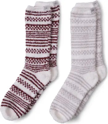 Barefoot Dreams® CozyChic™ Checkered Striped Socks | Nordstrom | Nordstrom
