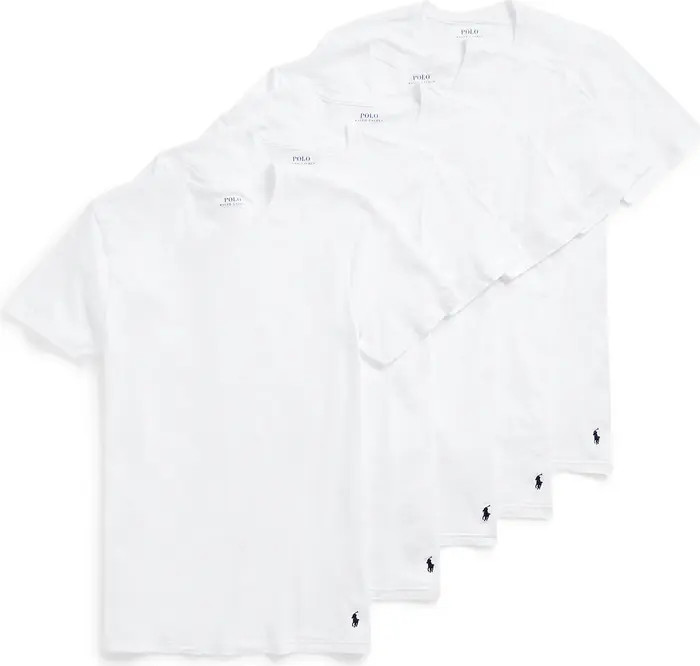 (109)1095-Pack Relaxed Fit Logo Embroidered Crewneck UndershirtsPolo Ralph Lauren | Nordstrom