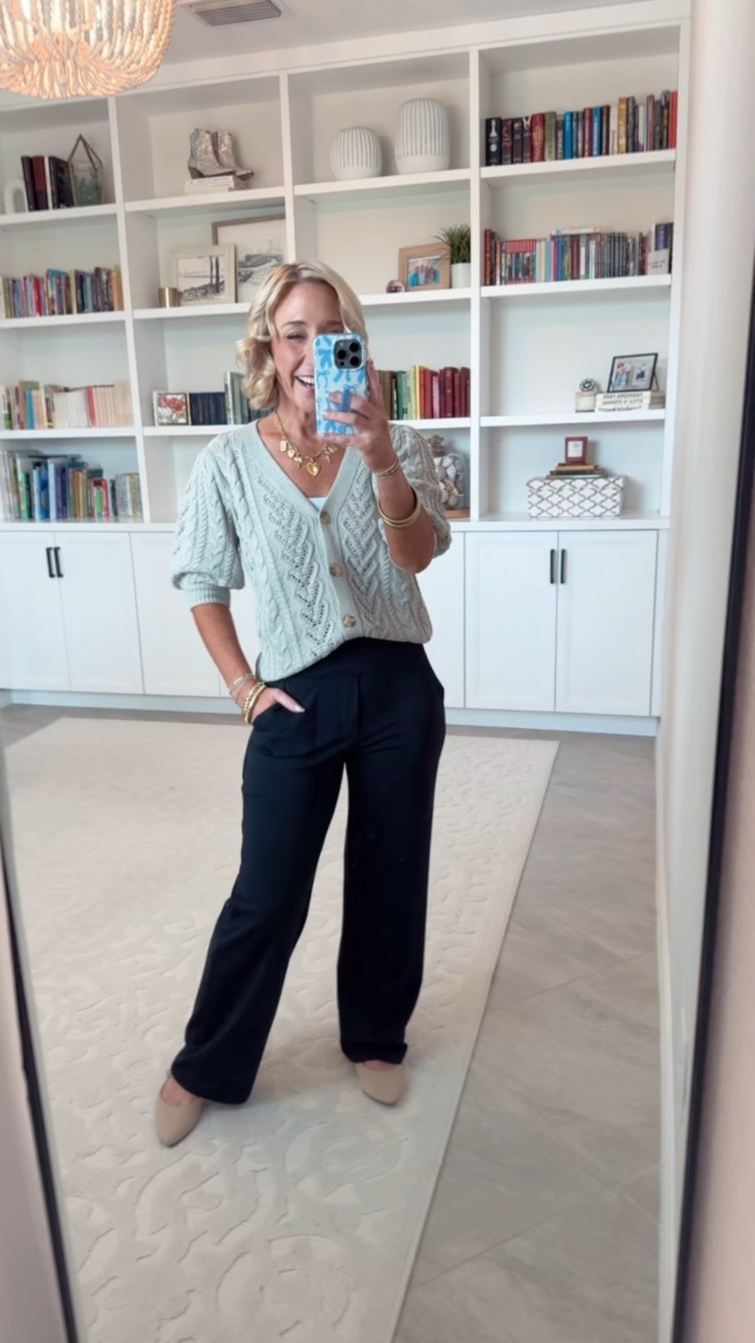 Walmart New Arrivals - teacher outfits:
• Short sleeve cardigan - size XS. $17.98. 5 colors. 
• Black yoga work pants - size small, 27” inseam. 

#LTKSeasonal #LTKOver40 #LTKFindsUnder50