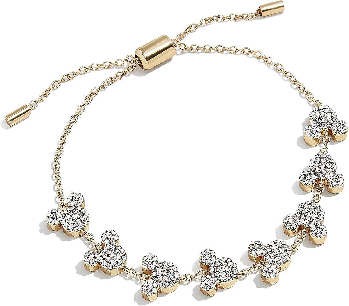 BaubleBar Mickey Mouse Disney Pav\u00e9 Pull-Tie Bracelet - Clear | Amazon (US)