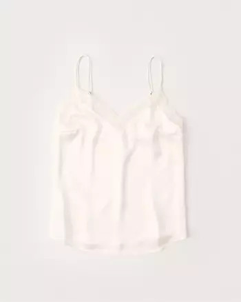 Lace Trim Double Strap Cami | Abercrombie & Fitch (US)