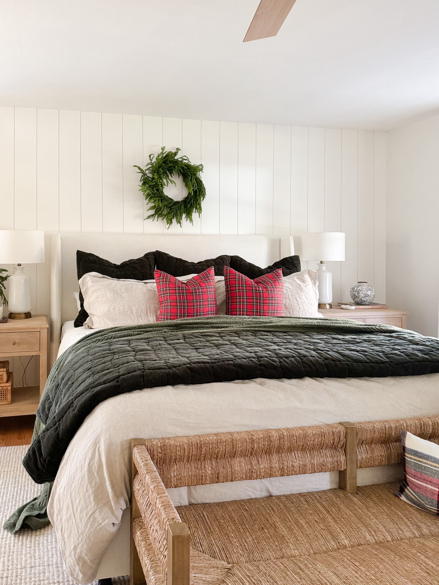 Classic Christmas bedroom 
Cozy seasonal bedroom refresh velvet quilt blue coastal home decor holiday decor neutral seasonal home modern cape cod inspired sherricalnanhome

#LTKFindsUnder50 #LTKHome #LTKHoliday