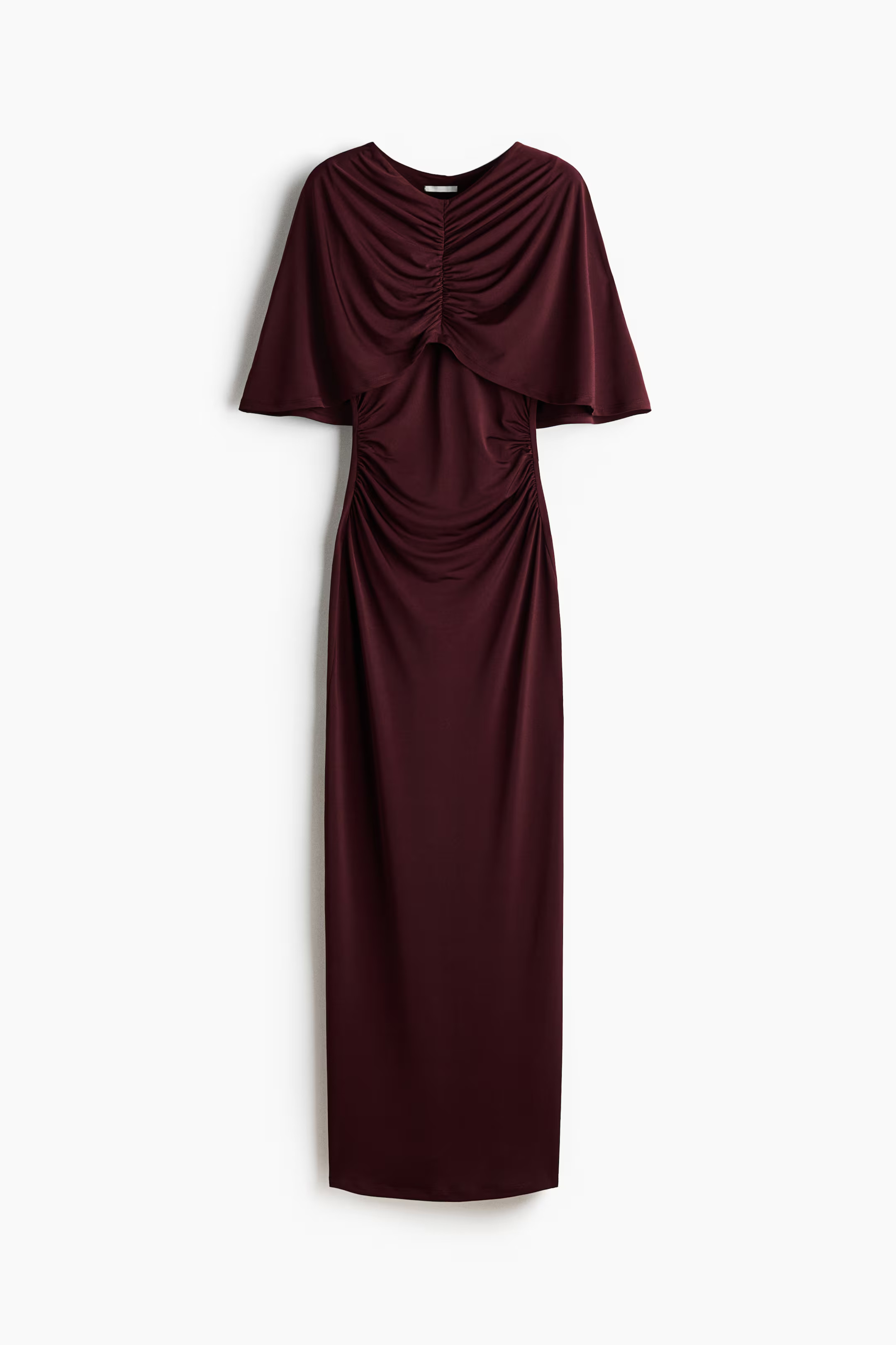 Jersey cape dress - Chocolate plum - Ladies | H&M GB | H&M (UK, MY, IN, SG, PH, TW, HK)