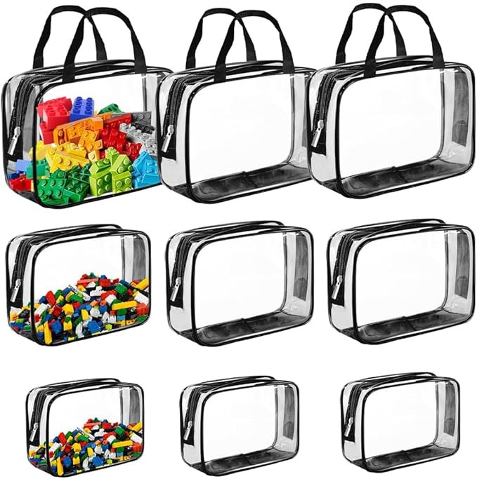 9 Packs Toy Storage Bags, Clear PVC Toy Bags Storage for Kids, Waterproof Toy Organizing Bags, Zi... | Amazon (UK)