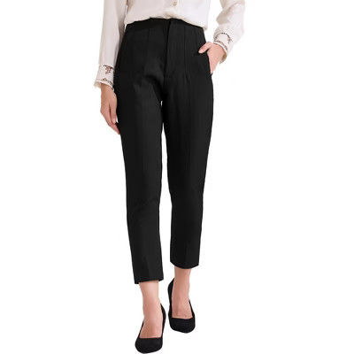 INSPIRE CHIC Women's High Waisted Pockets Business Work Office Casual Long Pants X-Large Black | Target