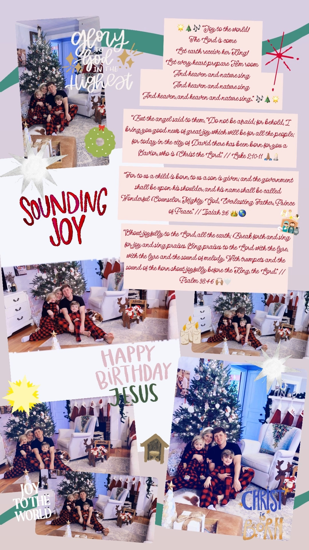 🌟🎄🎶 “Joy to the world! 
The Lord is come
Let earth receive her King!
Let every heart prepare Him room
And heaven and nature sing
And heaven and nature sing
And heaven, and heaven and nature sing...” 🎶🎄🌟

“But the angel said to them, “Do not be afraid; for behold, I bring you good news of great joy which will be for all the people; for today in the city of David there has been born for you a Savior, who is Christ the Lord.” // Luke 2:10-11 🙏🏽🕯️

“For to us a child is born, to us a son is given; and the government shall be upon his shoulder, and his name shall be called Wonderful Counselor, Mighty God, Everlasting Father, Prince of Peace.” // Isaiah 9:6 👑🌎

“Shout joyfully to the Lord, all the earth; Break forth and sing for joy and sing praises. Sing praises to the Lord with the lyre, with the lyre and the sound of melody. With trumpets and the sound of the horn shout joyfully before the King, the Lord.” // Psalm 98:4-6 🙌🏽🤍

#LTKHoliday