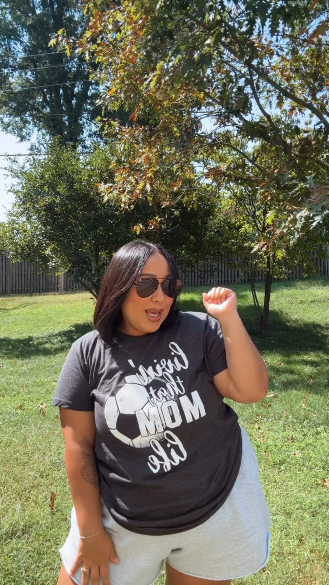 Soccer mom outfit of the day 

Top size XL 
Shorts size XL 

#LTKPlusSize #LTKVideo