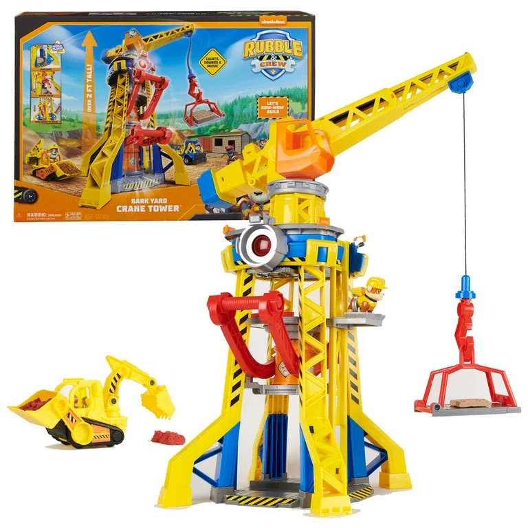PAW Patrol, Rubble & Crew Bark Yard Crane Tower Playset with Action Figure and Vehicle, for Kids ... | Walmart (US)