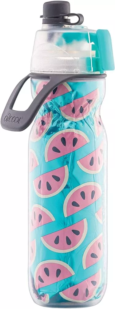 O2COOL Mist 'N Sip Misting Water Bottle 2-in-1 Mist And Sip Function With No  Leak Pull Top Spout(Basketball)