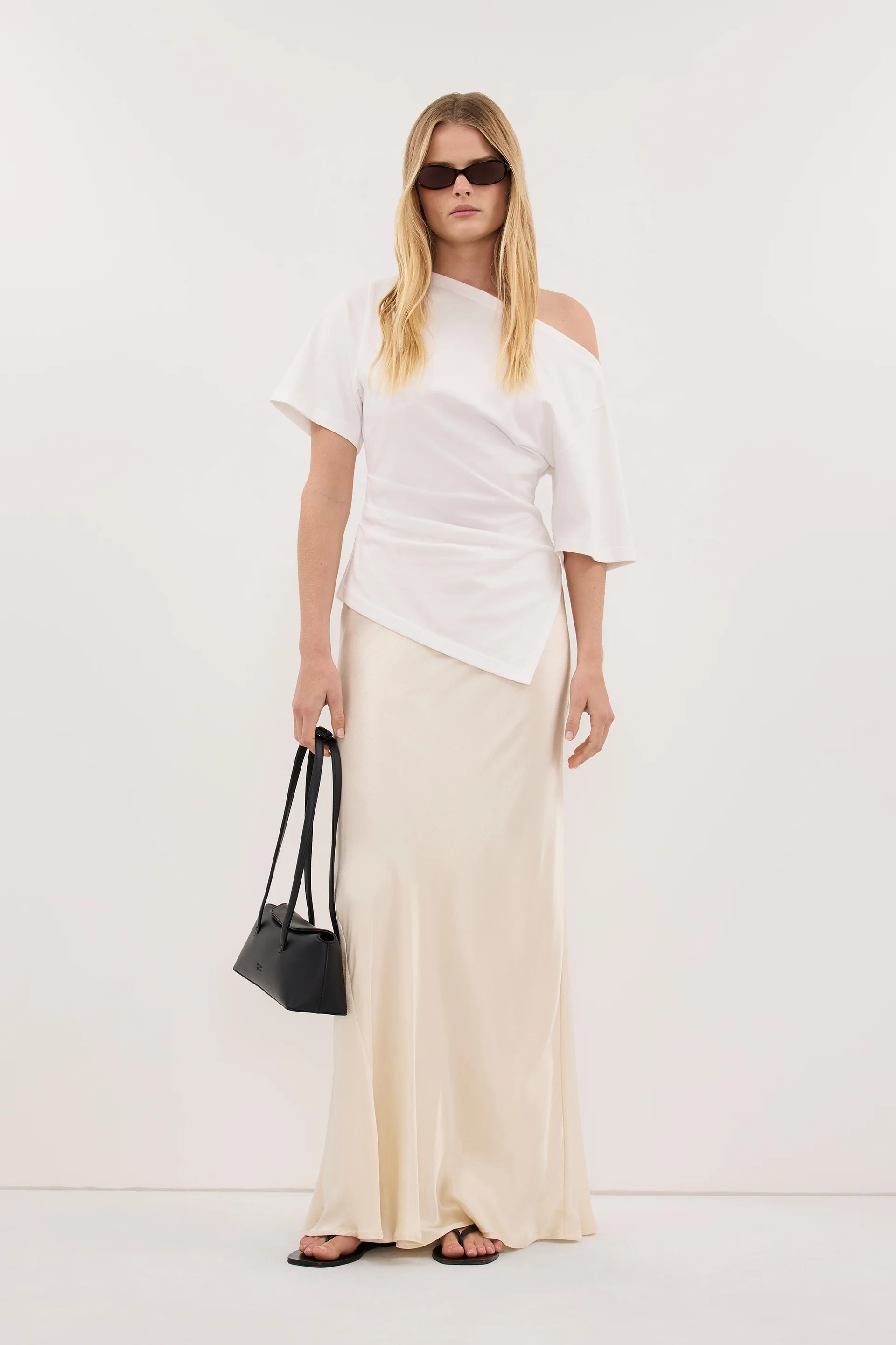 CHARLI CREAM SATIN MAXI SKIRT | DISSH
