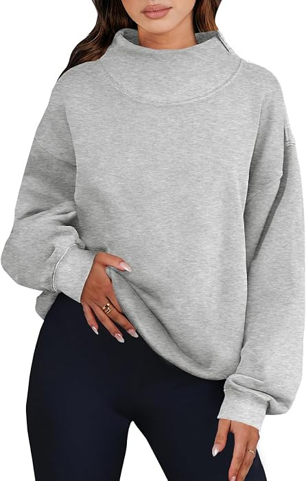 ANRABESS Womens Mock Neck Sweatshirt Oversized Pullover | Amazon (US)