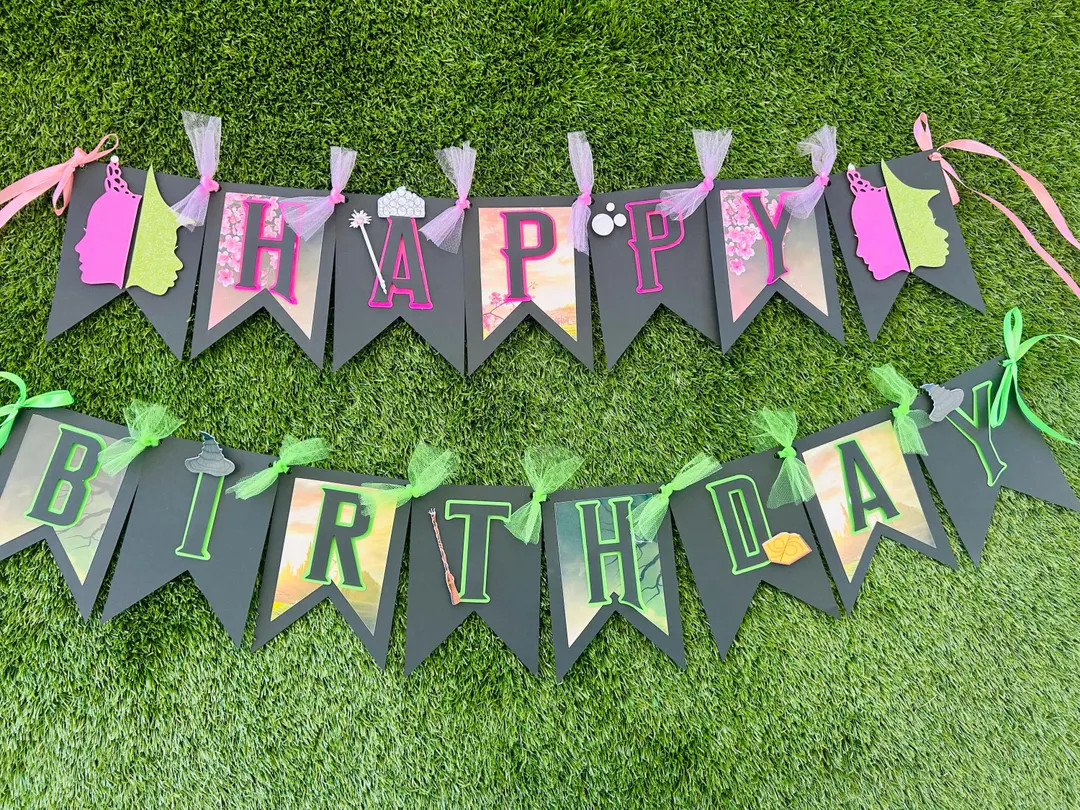 Wicked Birthday Banner, Wicked Banner, Wicked the Movie Banner , Wicked Party Decor - Etsy | Etsy (US)