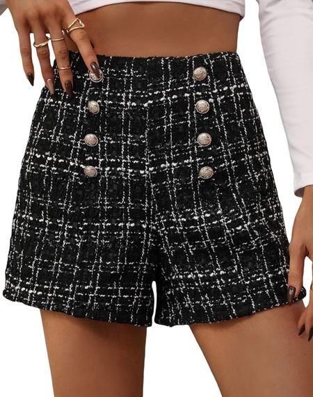 Black gold button shorts 