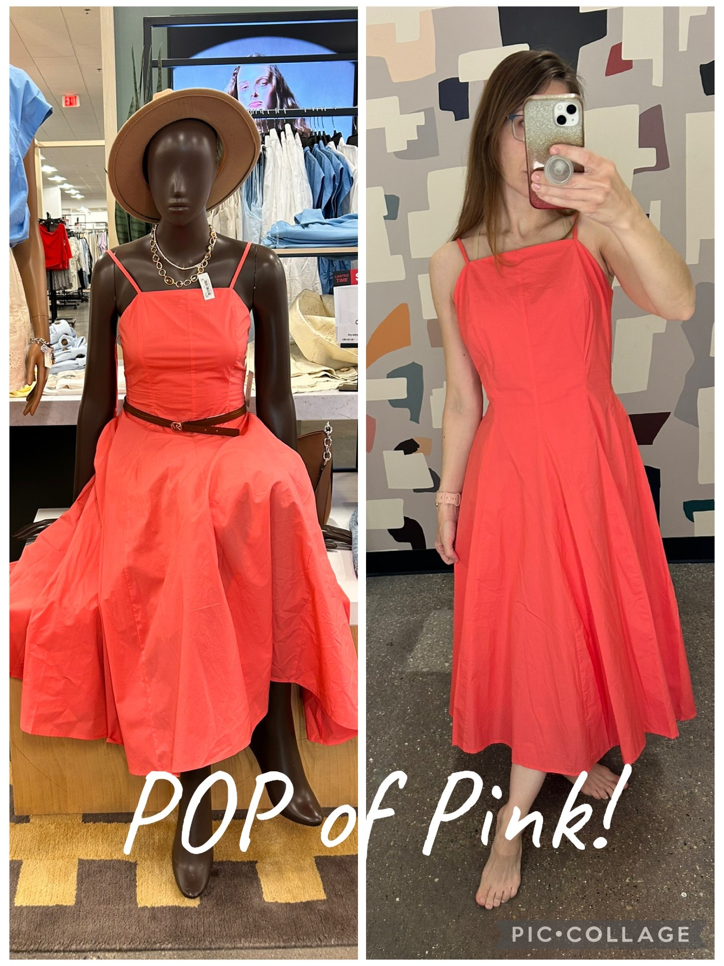 OH MY GOSH - the color of this dress IMMEDIATELY caught my eye, and I had to try it on. I love how the mannequin features the dress with a slim belt. I’d pair brown shoes and a bag that complements the belt. OR, if you choose to wear a white belt, pair it with white or clear shoes and a white bag. Good jewelry would look beautiful with the color of the dress. I’ve linked lots of options to pair with the dress below.

The size I tried on isn’t quite right, but I got a good idea of how the correct size would look on me. The straps are adjustable, so that helps customize the fit. The back panel of the dress is also stretchy. I’m wearing a size S but definitely needed to size down. I’d say the dress runs big. 

The dress is 100% cotton (hooray for natural fibers), and has POCKETS. So bright and beautiful. 

This dress is currently on CLEARANCE at @Macys (Score!)

Summer dresses
Guest of graduation dresses
Wedding guest dresses

#LTKMothersDay #LTKOver40 #LTKSaleAlert