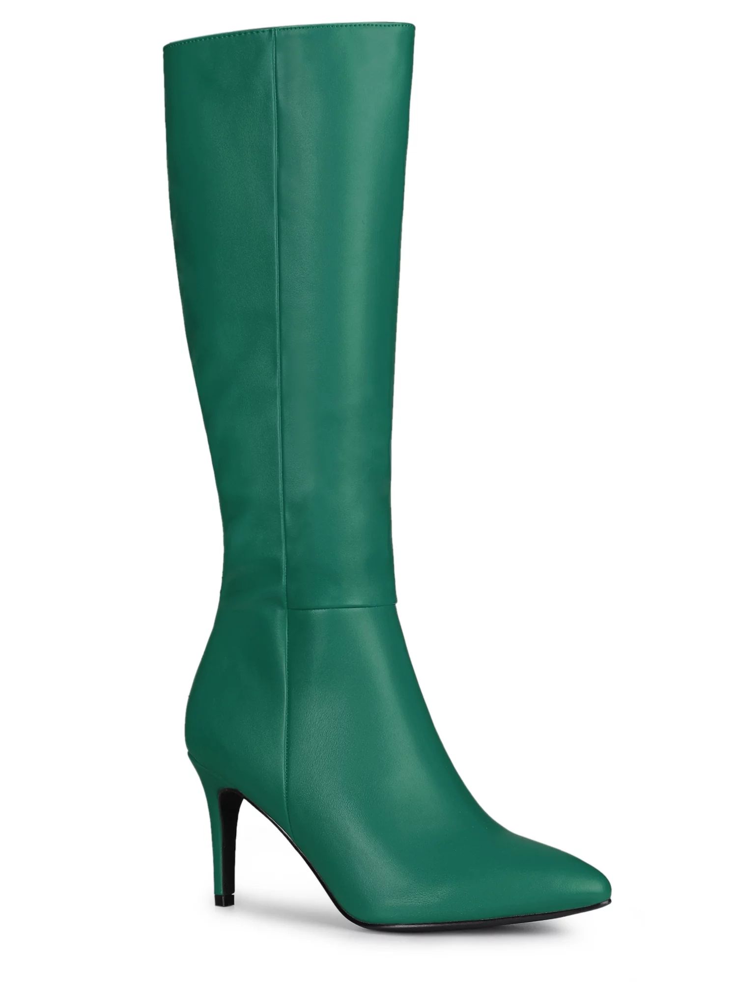 Allegra K Women's Pointed Toe Side Zip Stiletto Heel Knee High Boots | Walmart (US)