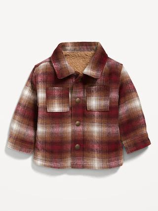 Unisex Sherpa-Lined Plaid Shacket for Baby | Old Navy (US)