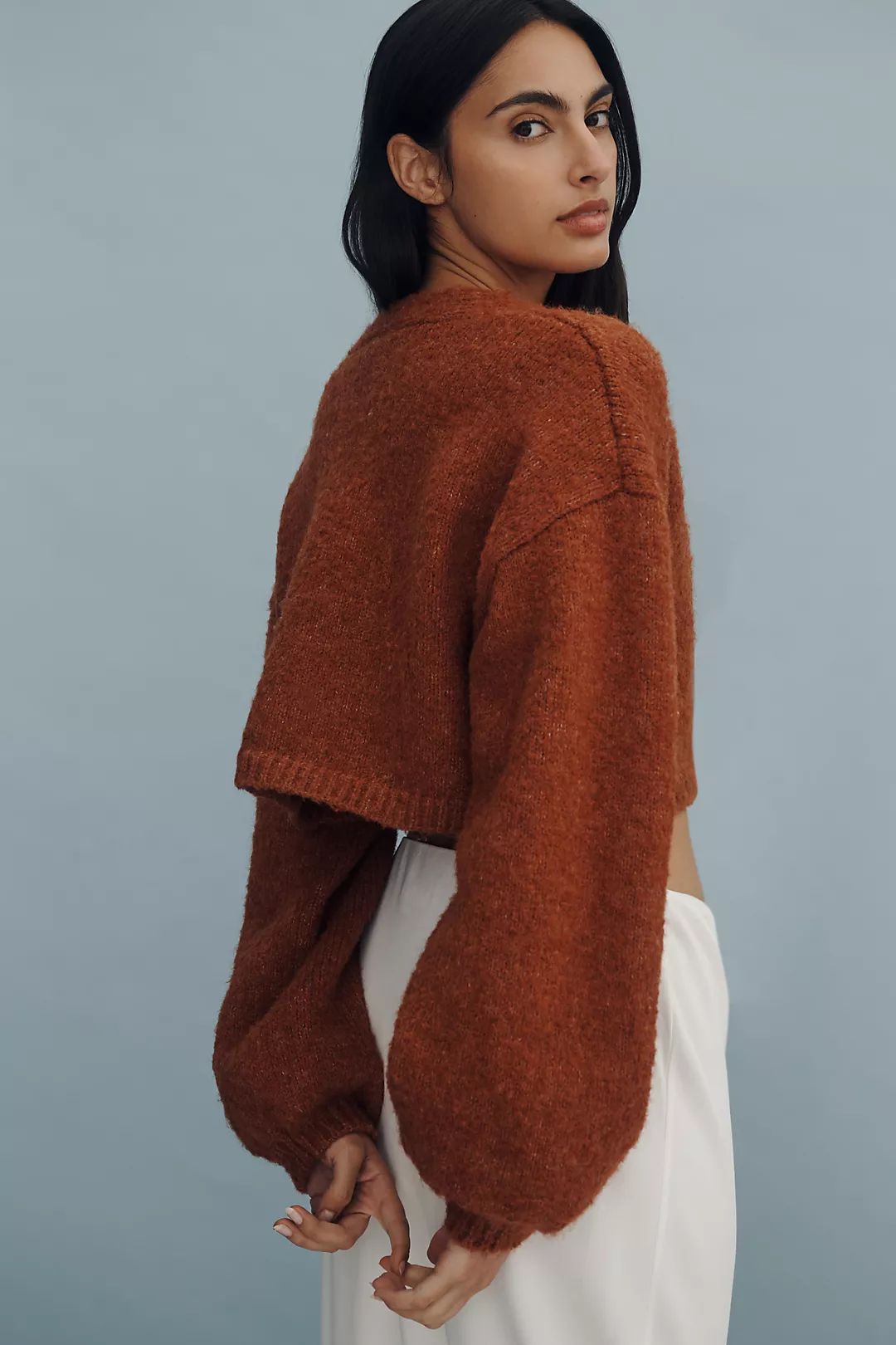 Maeve Bouclé Bow-Front Cardigan Sweater | Anthropologie (US)