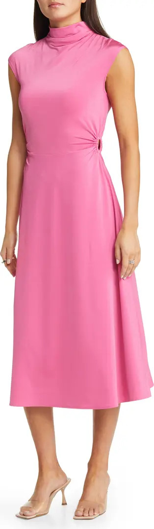 Ring Detail A-Line Midi Dress | Nordstrom