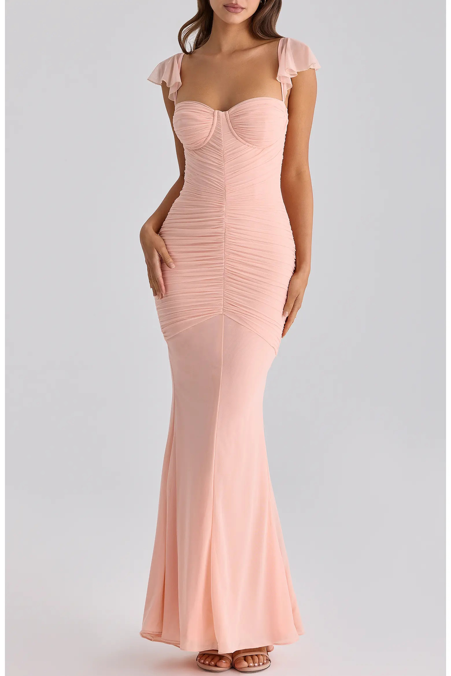 Antonella Ruched Mesh Dress (Women) | Nordstrom | Nordstrom