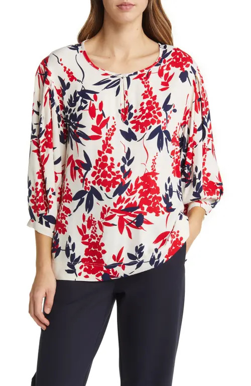 Masai Copenhagen Ducilla Floral Top in Whitecap at Nordstrom, Size Medium | Nordstrom