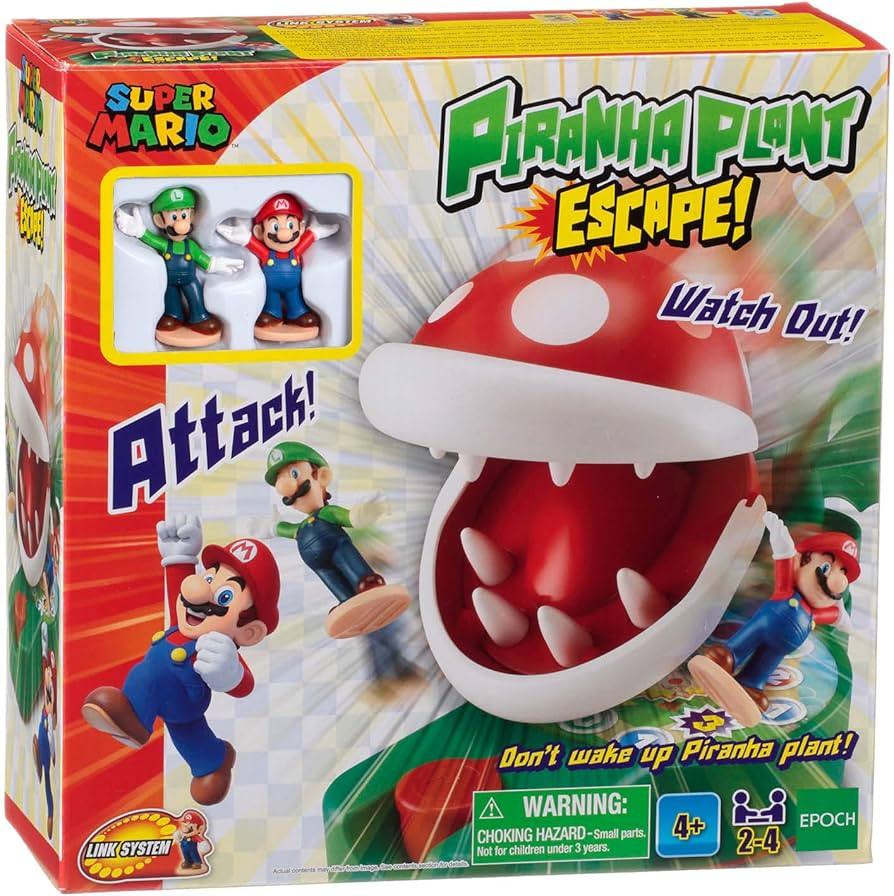 Epoch Games Super Mario Piranha Plant Escape!, Tabletop Action Game for Ages 4+ with 2 Collectibl... | Amazon (US)