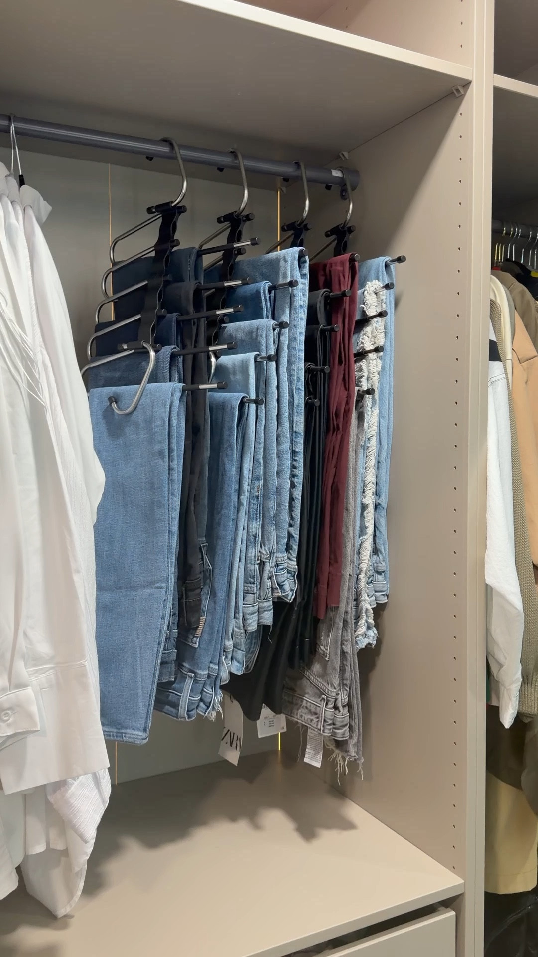 I’ve been wanting hang up all my jeans for the longest but was also worried about them taking up too much space. Love these hangers 🥹

#LTKstorytime #LTKHome #LTKgrwm