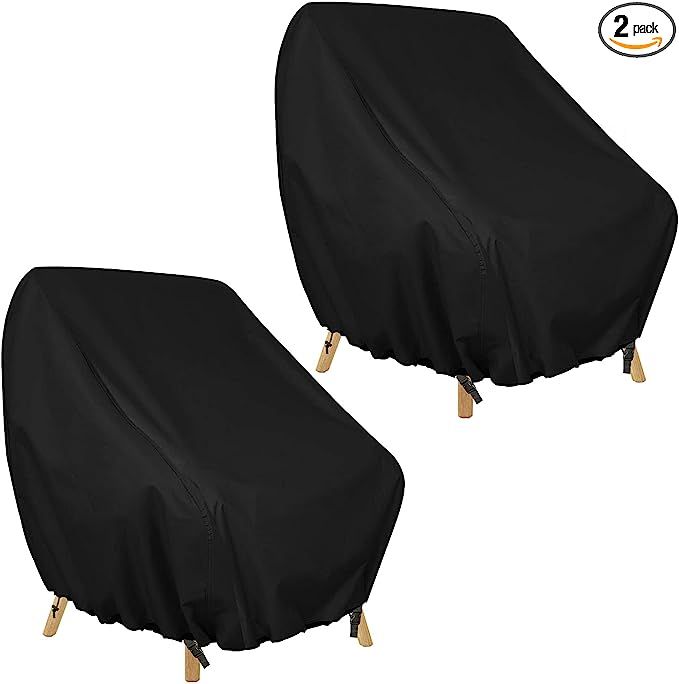 Patio Chair Cover for Outdoor Furniture Waterproof, 2 Pack Patio Deep Seat Cover, 420D Heavy Outd... | Amazon (US)